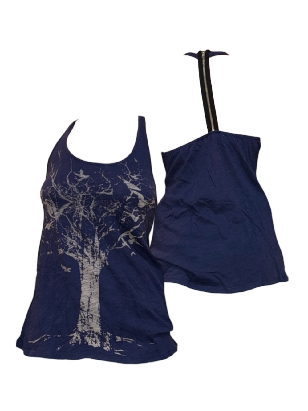 Navy Tree Print Tank Top